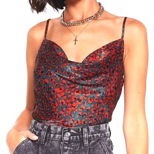 NEW Leopard Cowl Neck Cami Top by Nasty Gal